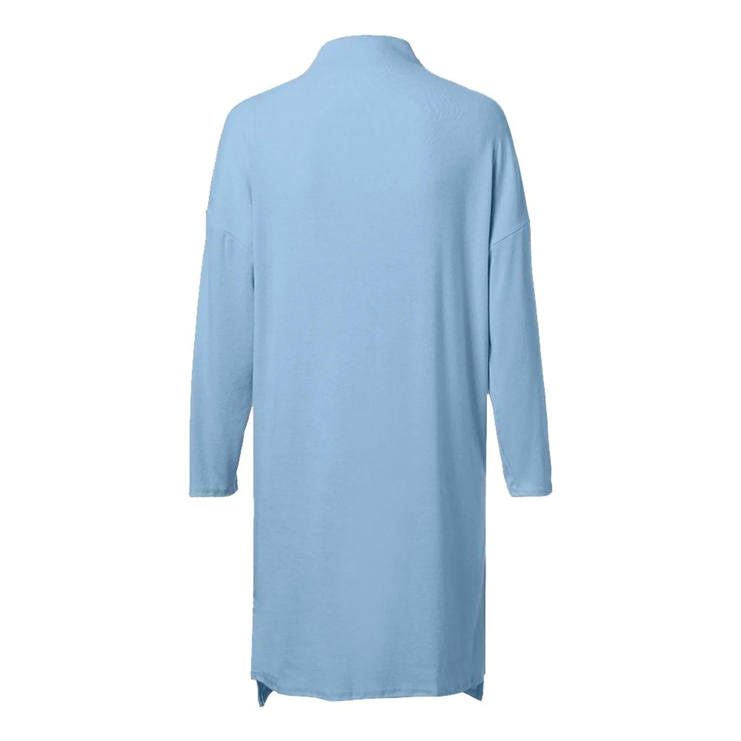 2024 Women Casual Turtleneck Long Sleeve Sexy Mini Dress Solid Color Loose Evening Party Dresses Elegant Glamorous Daily Costume - TrendHavenCo
