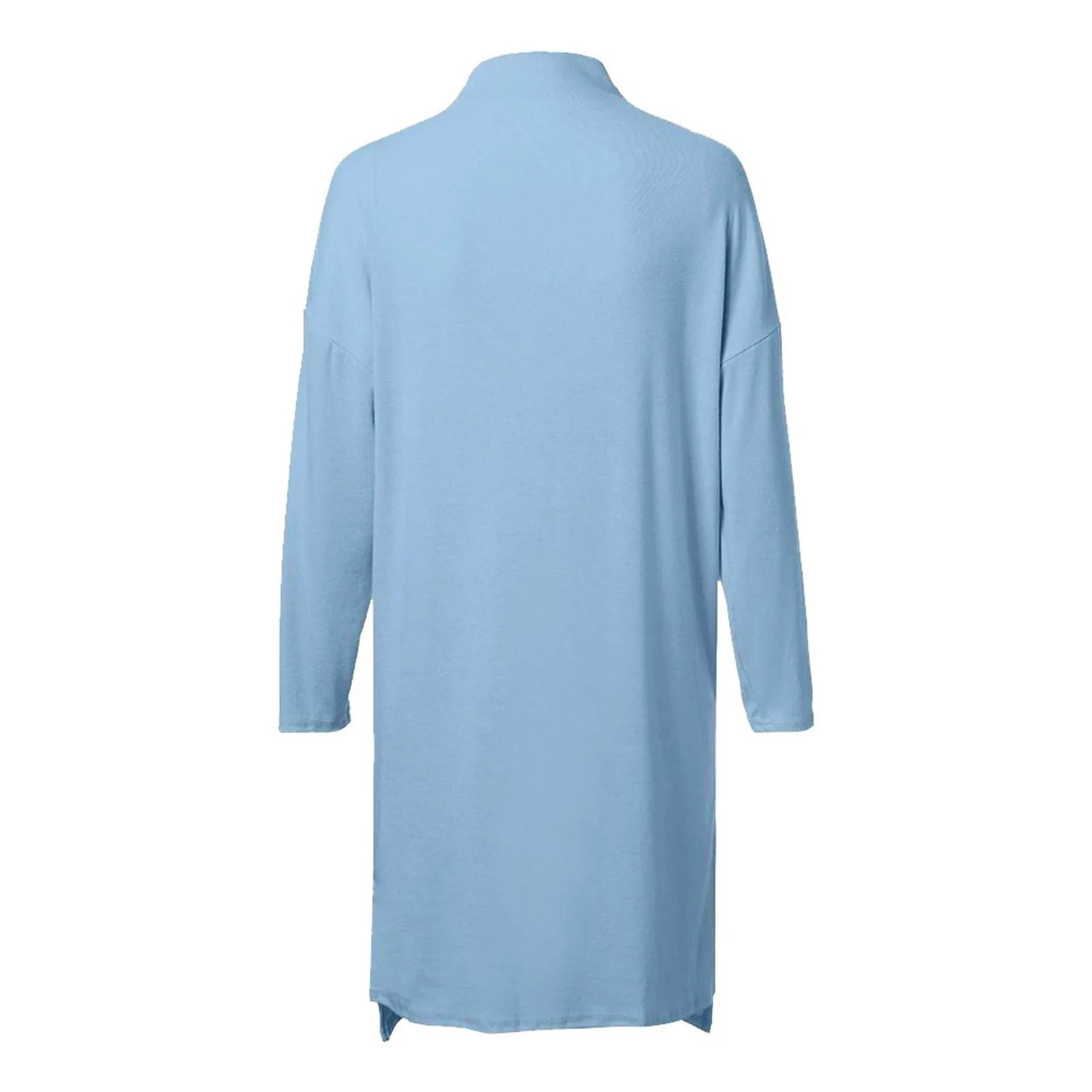 2024 Women Casual Turtleneck Long Sleeve Sexy Mini Dress Solid Color Loose Evening Party Dresses Elegant Glamorous Daily Costume - TrendHavenCo
