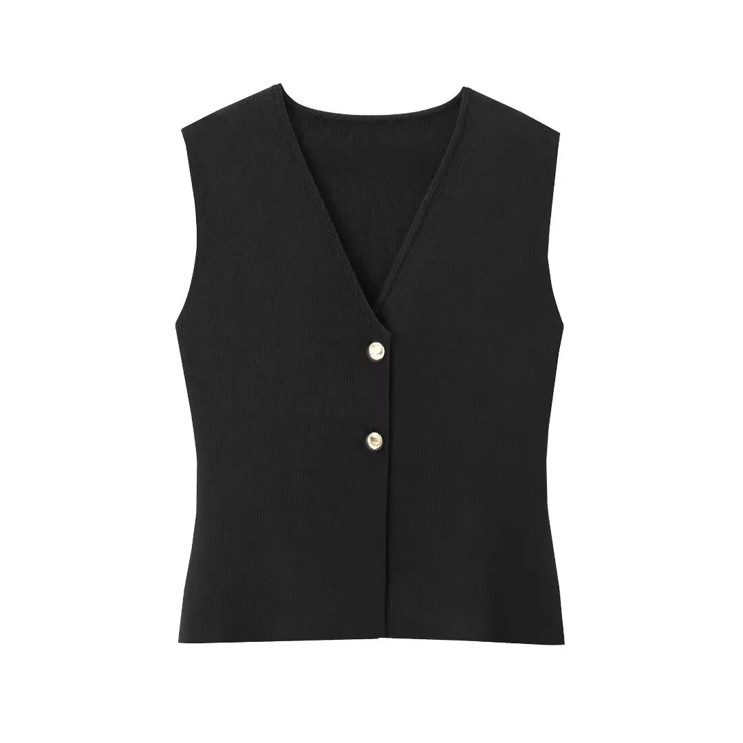 Alani | Knit Top Cropped Sleeveless Vests