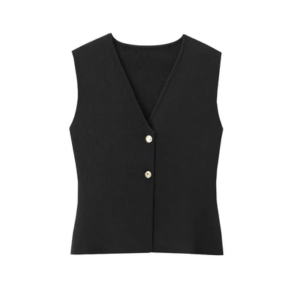 Alani | Knit Top Cropped Sleeveless Vests