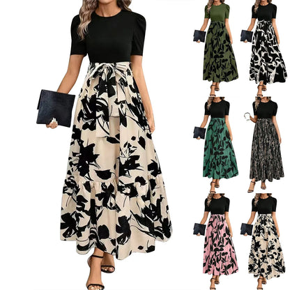 Amy | High Waist Floral Print Dress