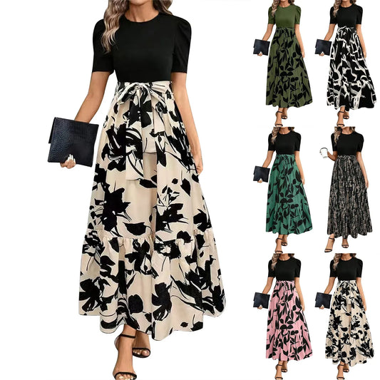 Amy | High Waist Floral Print Dress