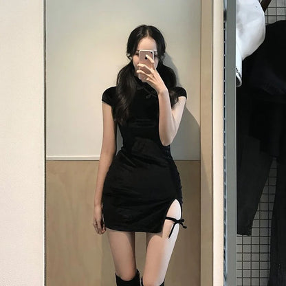 Sabrina | Short Sleeve Button Sexy Dress