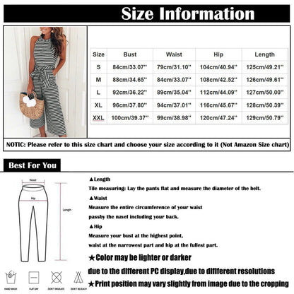 Monroe | Slim Fit Round Neck Sleeveless Jumpsuit