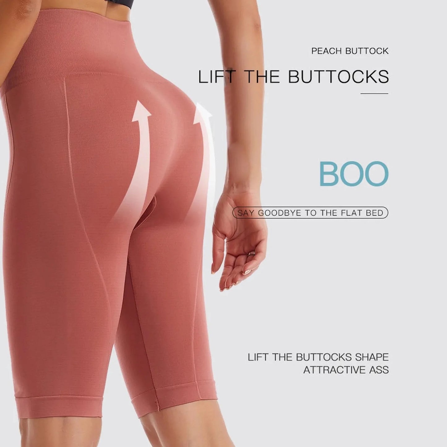 High Waist Sports Biker Shorts Women Naked Feeling Workout Push Up Leggings Tummy Control Yoga Running Fitness Gym Slim Pants - TrendHavenCo