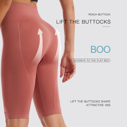 High Waist Sports Biker Shorts Women Naked Feeling Workout Push Up Leggings Tummy Control Yoga Running Fitness Gym Slim Pants - TrendHavenCo