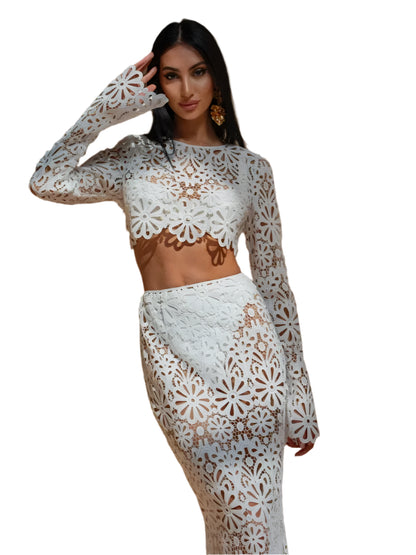 Aia | Sexy See Though Crop Tops Long Skirts