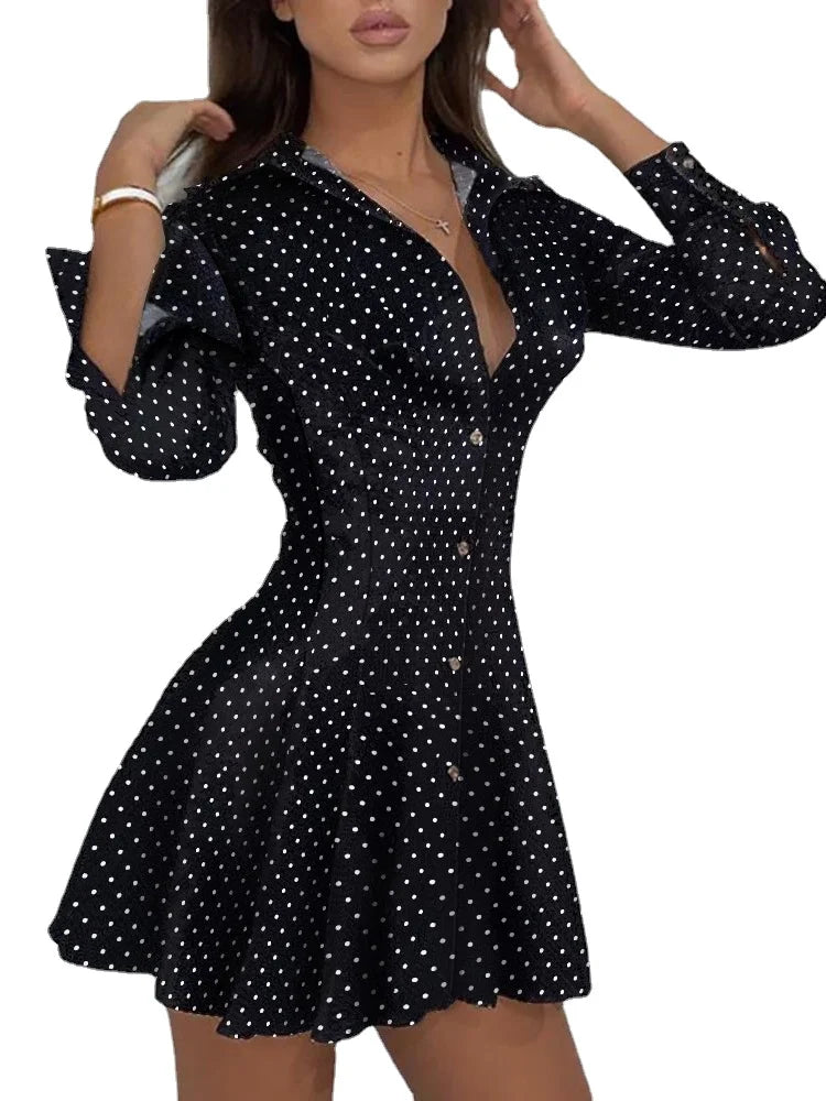 Rachel | Sexy Turn-down Collar Lace Button Dress