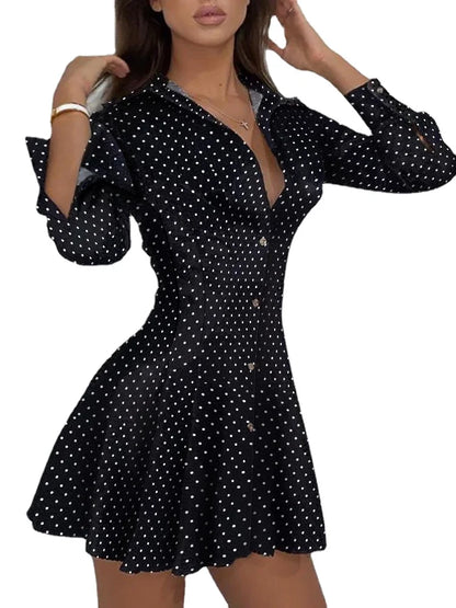 Rachel | Sexy Turn-down Collar Lace Button Dress