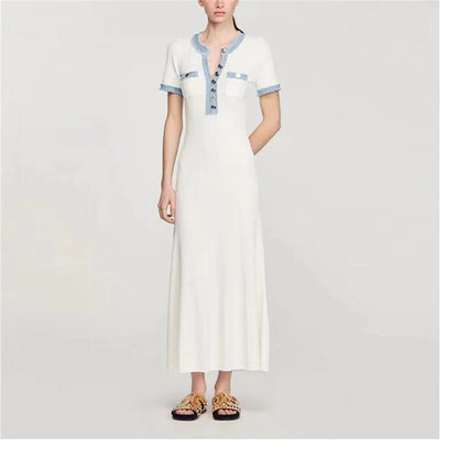 Selah | Knit Maxi Dress Chic O-neck Short Sleeve
