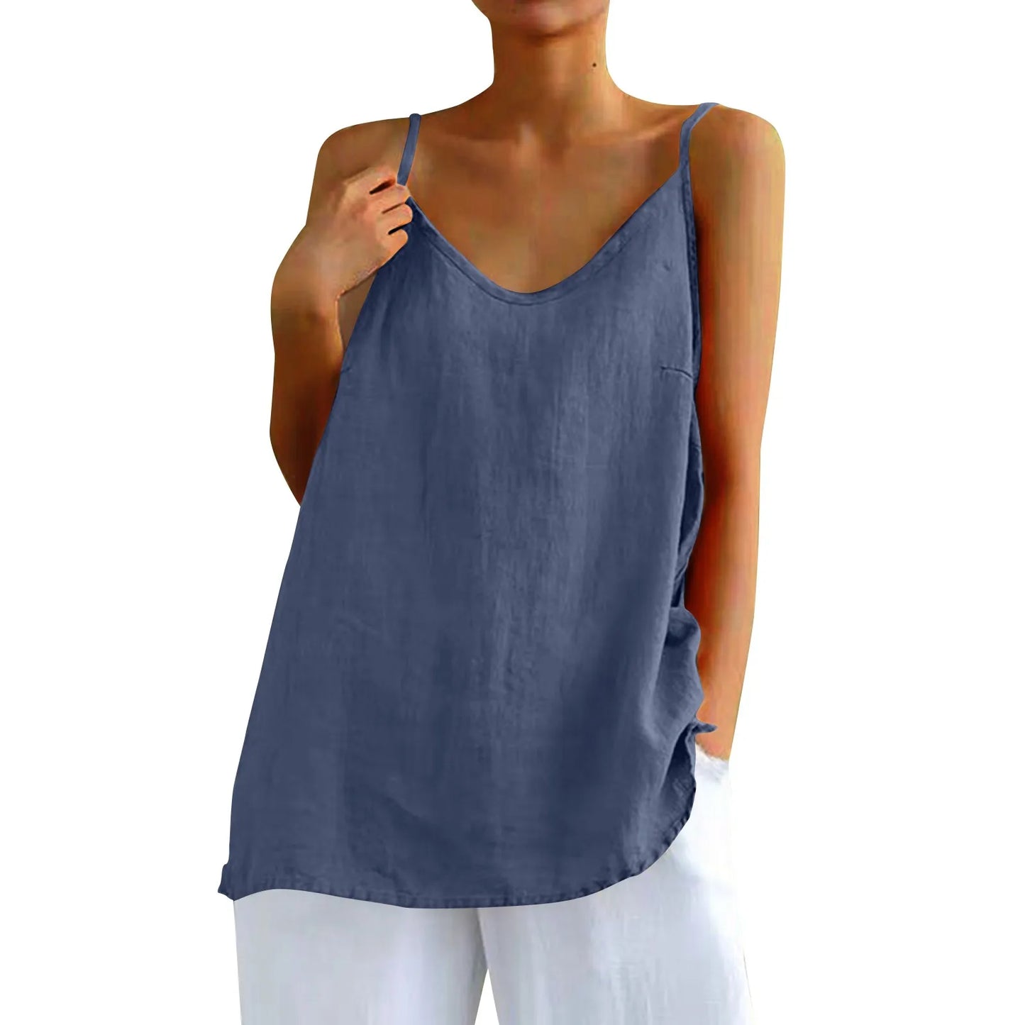 Astrid | Cotton Linen Camisole Vest