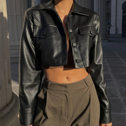 Valeria | Faux Leather Short Jacket