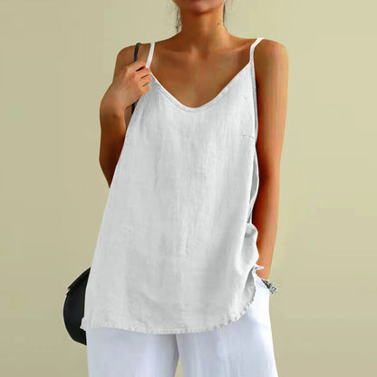Astrid | Cotton Linen Camisole Vest