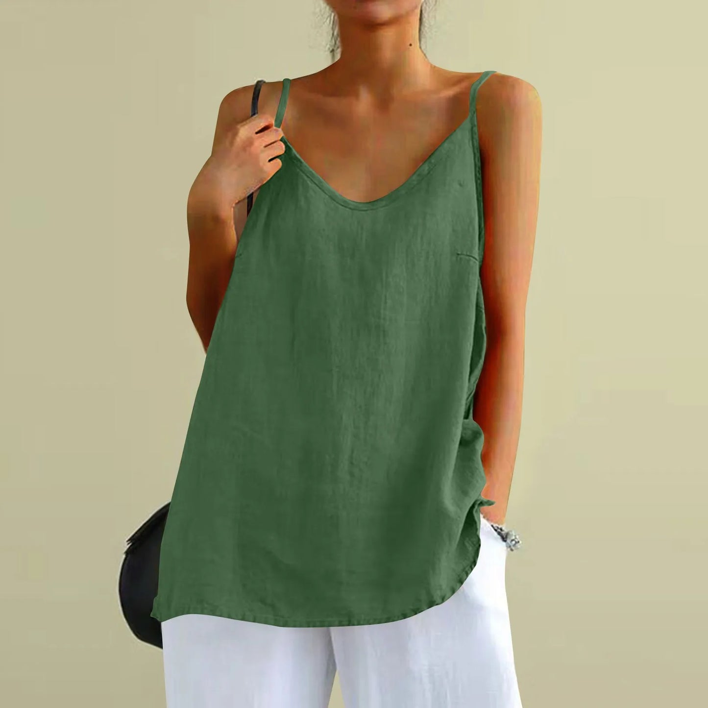 Astrid | Cotton Linen Camisole Vest