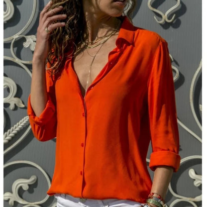 Charlotte | Chiffon Blouse Long Sleeve - TrendHavenCo