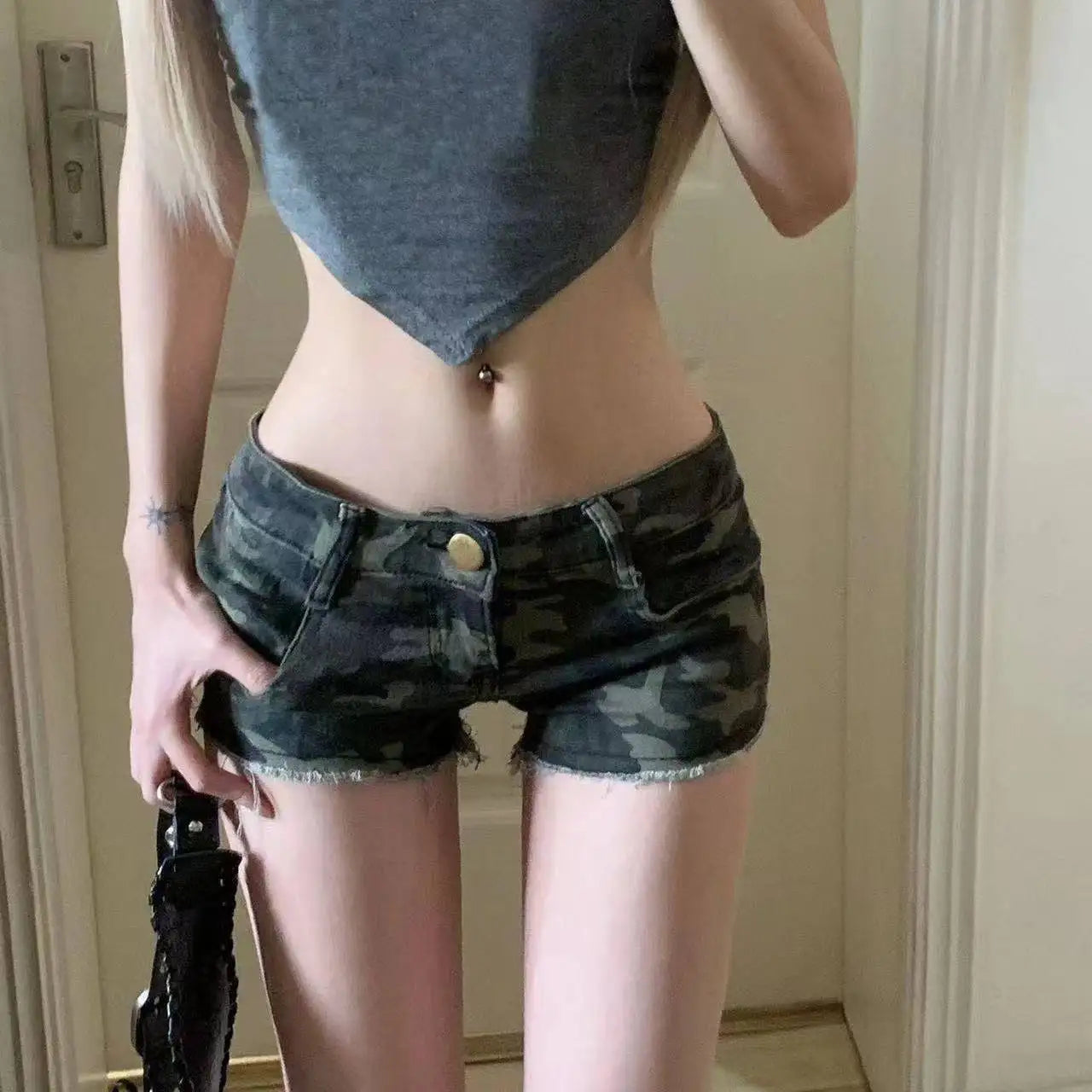 Summer Women Y2k Streetwear Gyaru Harajuku Fashion Grunge Vintage Coquette Low Rise 2000s Jean Shorts Denim Hot Pants Japanese - TrendHavenCo