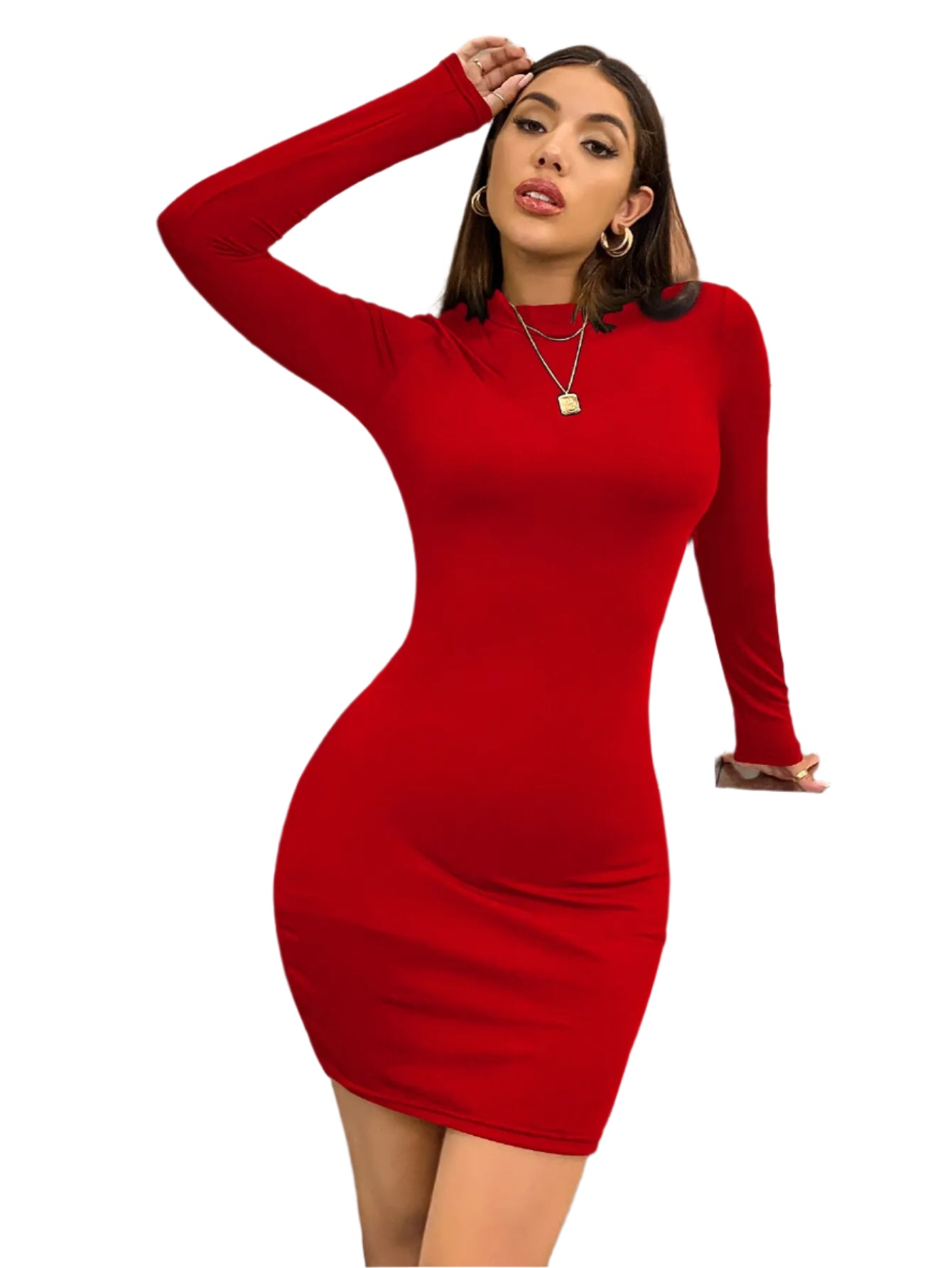 Thalia | Long Sleeve Slim Bodycon Mini Dress - TrendHavenCo