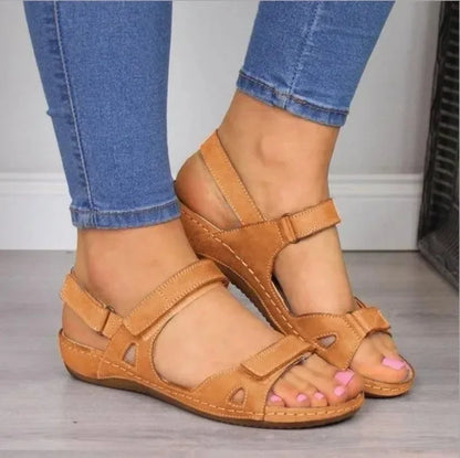 Emmy | Open Toe Comfy Orthopedic Low Heels