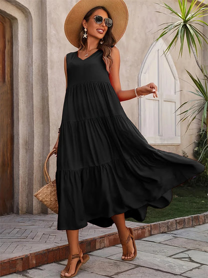 Milani | Beach Long V-neck Loose Dress