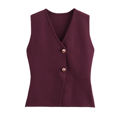 Alani | Knit Top Cropped Sleeveless Vests