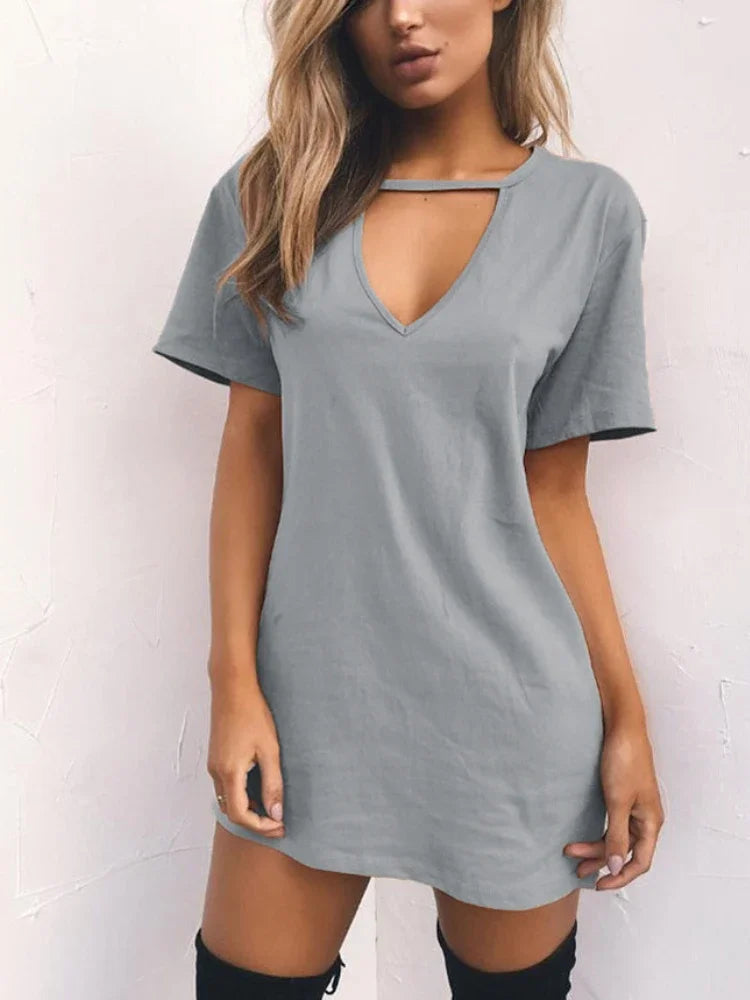 Ariyah | Sexy Wrap Deep V Neck Cut Out Loose Dress