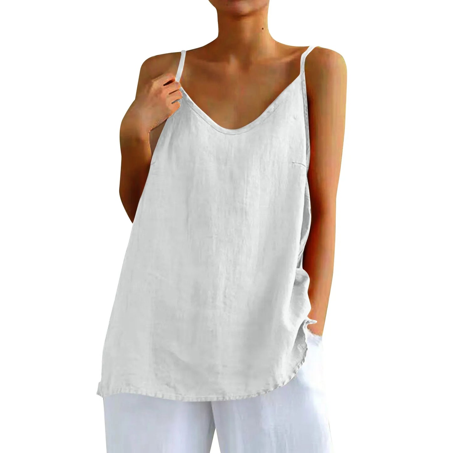 Astrid | Cotton Linen Camisole Vest