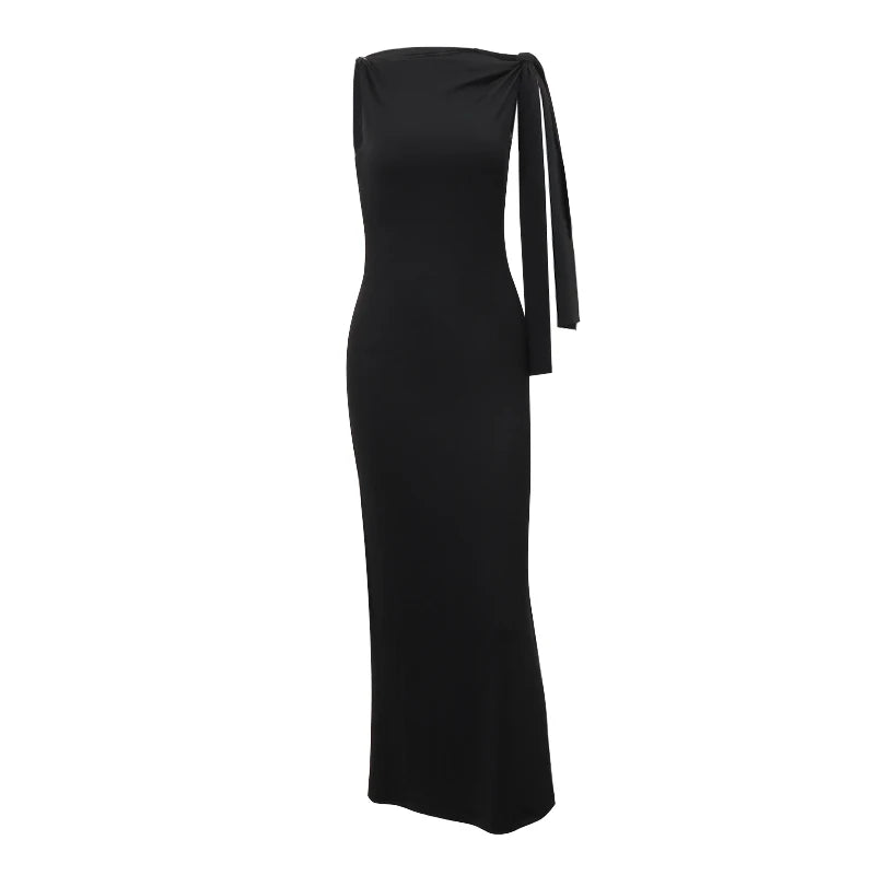 Nicole | Sexy Solid O-Neck Sleeveless Dress