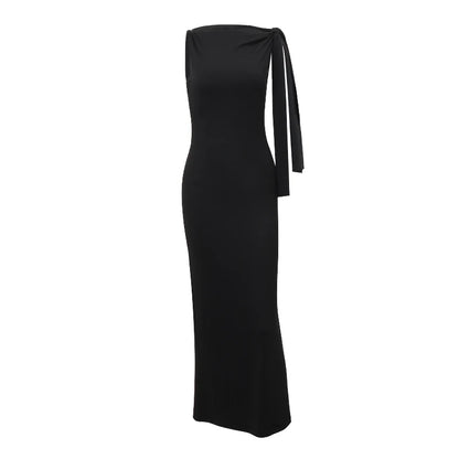 Nicole | Sexy Solid O-Neck Sleeveless Dress