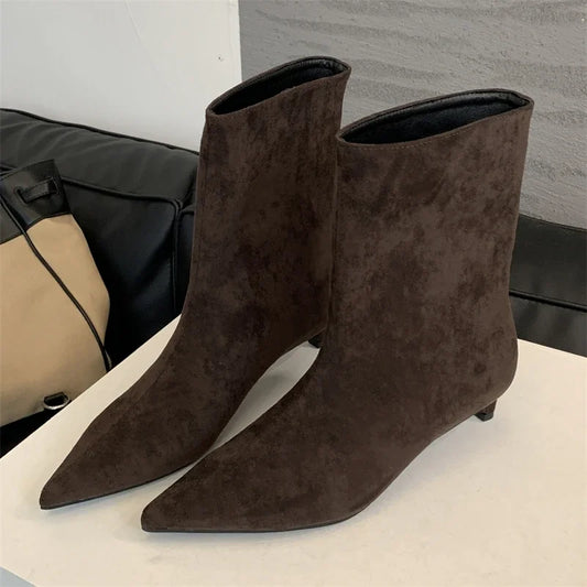 Isabelle | Pointed Toe Ankle Boots - TrendHavenCo
