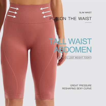 High Waist Sports Biker Shorts Women Naked Feeling Workout Push Up Leggings Tummy Control Yoga Running Fitness Gym Slim Pants - TrendHavenCo