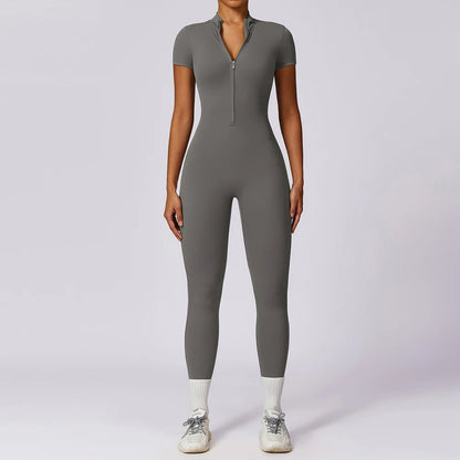 Alisson | Gym Short Sleeve Jump Suit