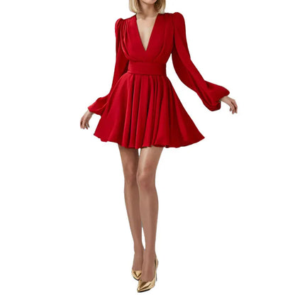 Diana | V-neck Sexy Short Skirts Dress