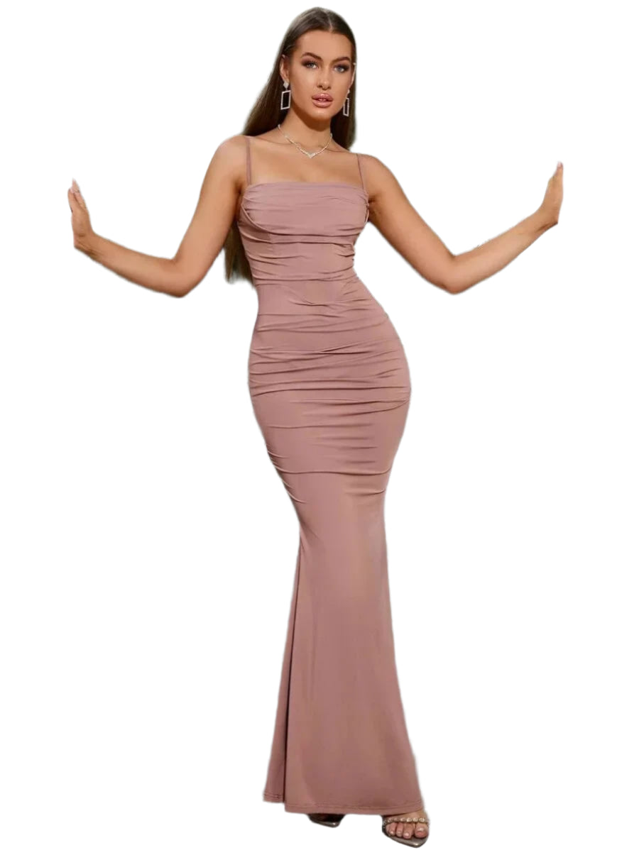 Celine | Corset Maxi Draped Evening Dress