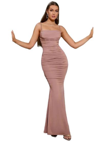 Celine | Corset Maxi Draped Evening Dress