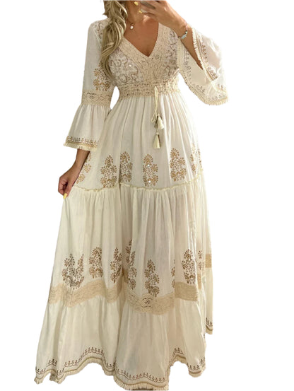 Thea | Boho Lace Beach Hollow Out Dress