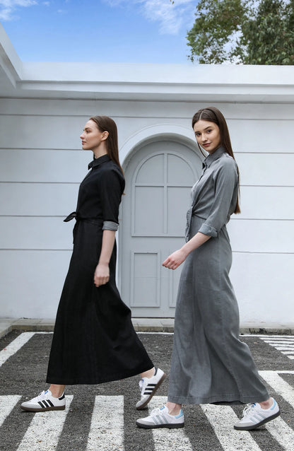 Mckenzie | Lightweight Denim Wrap Blouse & Slip Dress
