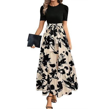 Amy | High Waist Floral Print Dress