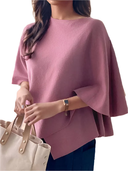 Mariah | 3/4 Sleeve Ruffle Hem Top Shirt