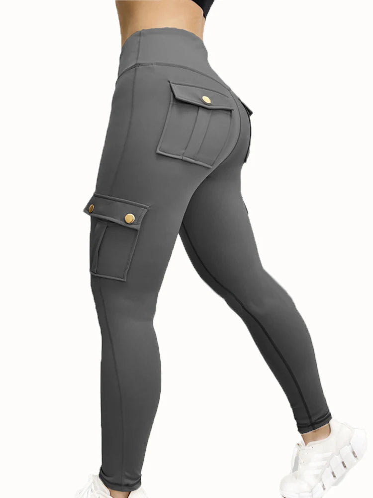 Pockets Gym Leggings Women High Waist Fashion Fitness Pants Skinny Stretch Outdoors Comfortable Sport Leggings - TrendHavenCo