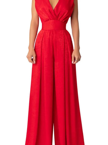 Mylah | Sleeveless Sexy Deep V-neck Jumpsuits