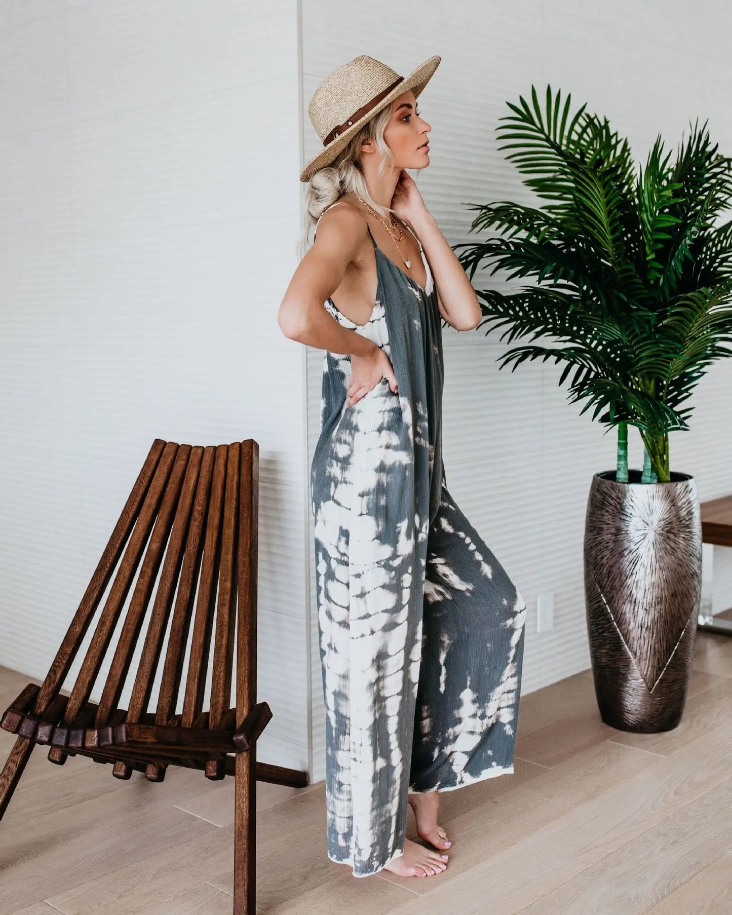 Amaia |  suspender sexy wide leg pants jumpsuit