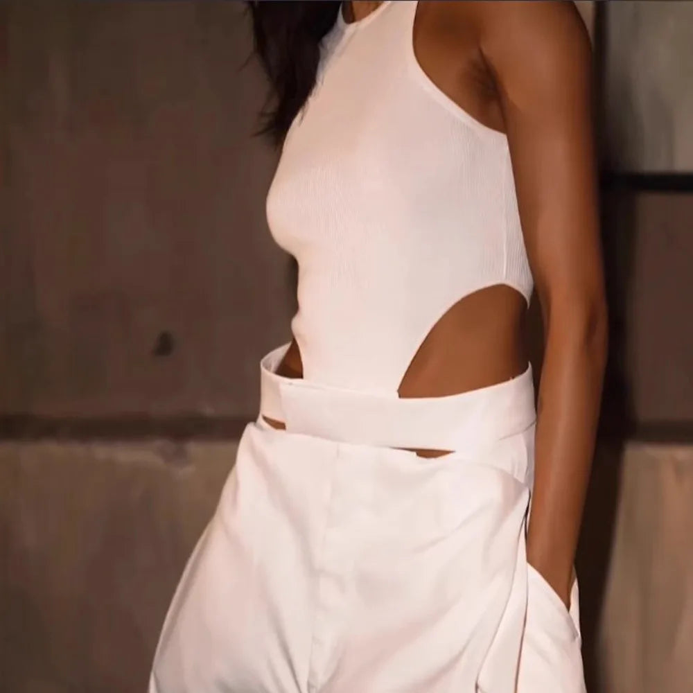 Ariya | O Neck Sleeveless Hollow Out Jumpsuit