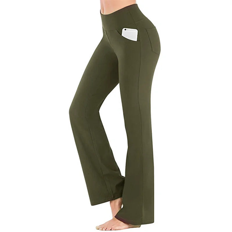 Elegant Women's Pants Palazzo Flared Wide Killer High Waist OL Ladies Career Long Trousers - TrendHavenCo
