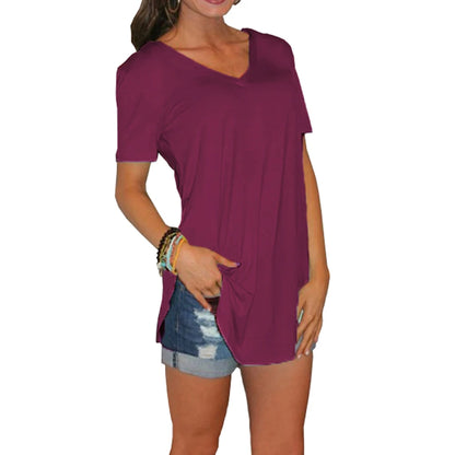 Xiomara | V-neck short sleeve loose T-shirt