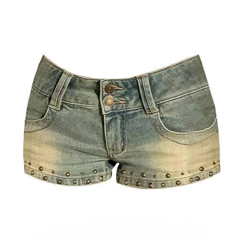 Summer Women Y2k Streetwear Gyaru Harajuku Fashion Grunge Vintage Coquette Low Rise 2000s Jean Shorts Denim Hot Pants Japanese - TrendHavenCo