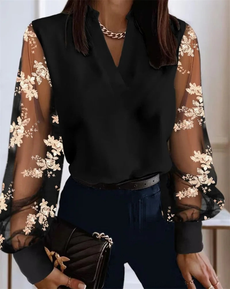 Vanessa | See-through Lace Shirt - TrendHavenCo