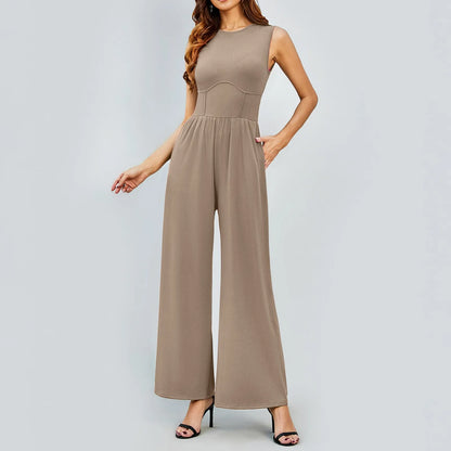 Nalani | Sleeveless Tank Top Wide Leg Pants Romper