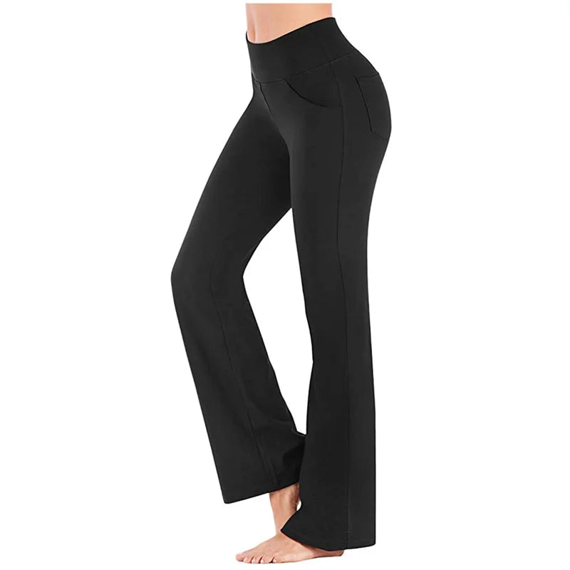 Elegant Women's Pants Palazzo Flared Wide Killer High Waist OL Ladies Career Long Trousers - TrendHavenCo