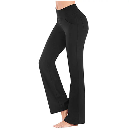 Elegant Women's Pants Palazzo Flared Wide Killer High Waist OL Ladies Career Long Trousers - TrendHavenCo