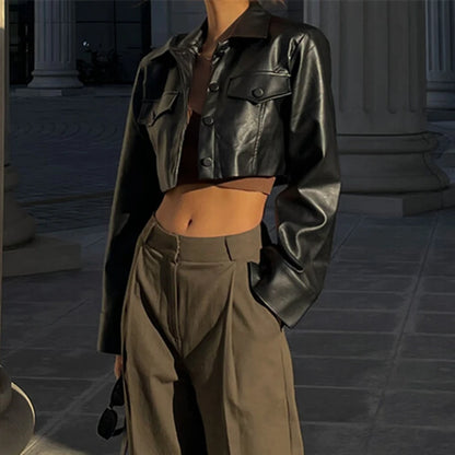 Valeria | Faux Leather Short Jacket
